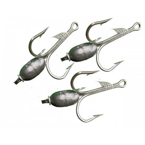 3 PACK 10/0 - FORGED - 2x STRONG - Bottom Weighted - FULL OPEN BITE - Snatch Hooks - EXTRA STRONG - SUPER SHARP - DURATIN PLATED